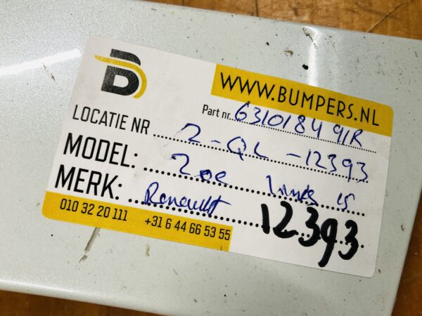 Zijscherm Renault Zoe 631018491R Scherm Links 2-Q2L-12393