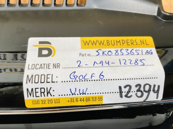 Grill Volkswagen Golf 6 2008-2012 5K0853651AG Voorbumper Grill 2-M4-12285