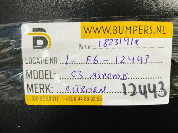BUMPER Citroen C3 Aircross pdc 1823191X Achterbumper 1-F6-12443z