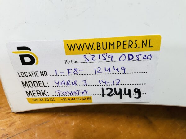 Bumper Toyota Yaris 3 2014-2017 521590D5 Achterbumper 1-F8-12448