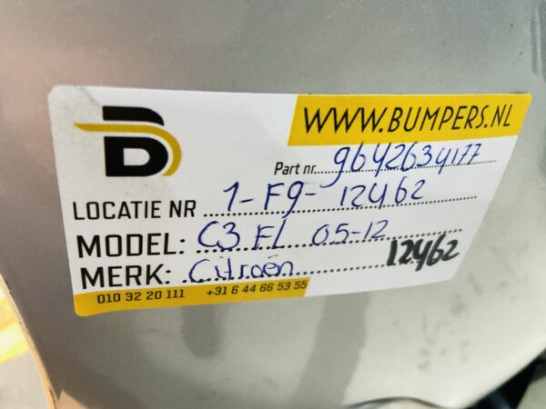 Bumper Citroen C3 2005-2012 9642634177Achterbumper 1-F9-12462