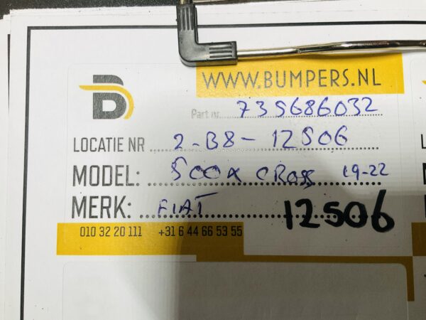 Bumper Fiat 500x 500 X Cross 2019-2022 735686032 Voorbumper 2-B8-12506z