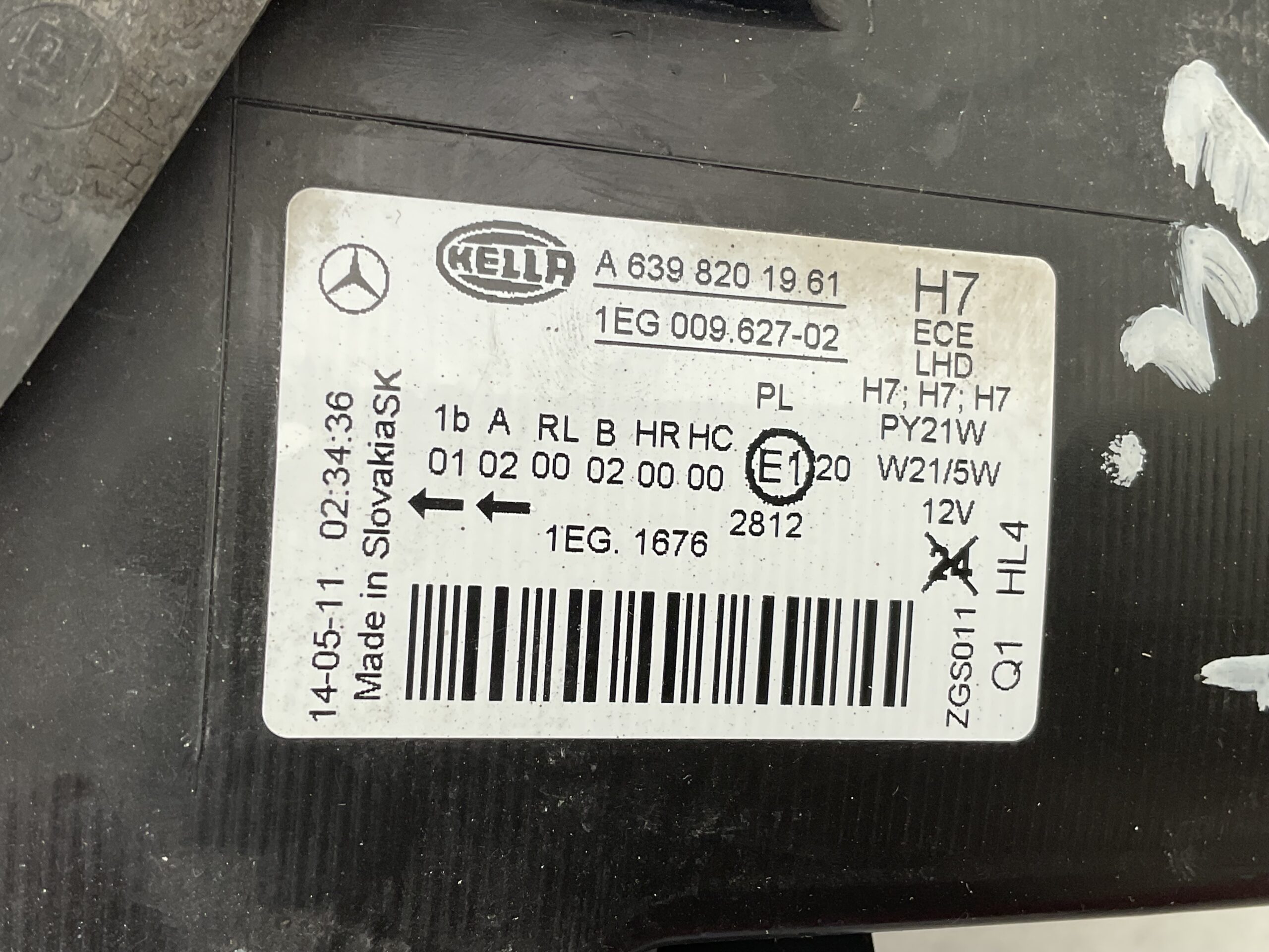 Koplamp Mercedes Vito V-Klasse W639 A6398201961 H7 Rechts MB-8420