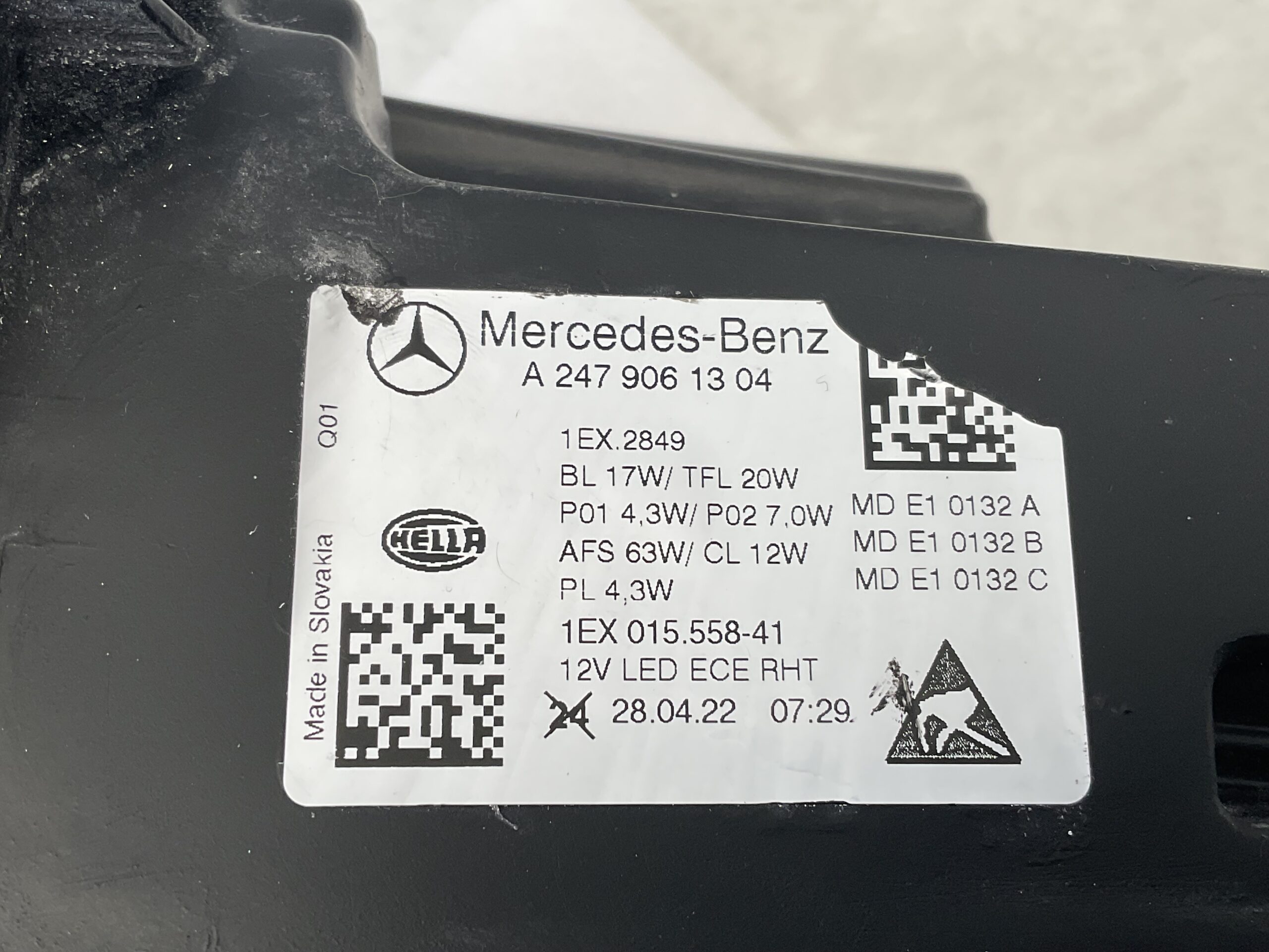 KOPLAMP MERCEDES B KLASSE W247 FACELIFT MULTIBEAM LED A2479061304 LINKS MB-4162