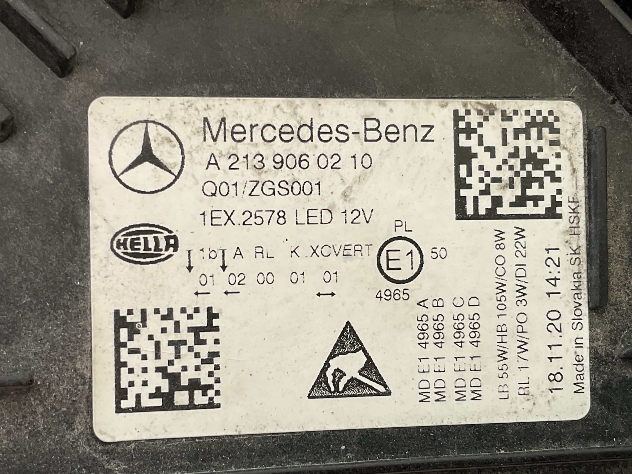 KOPLAMP MERCEDES E KLASSE W213 FACELIFT MULTIBEAM A2139060210 RECHTS MB-8011