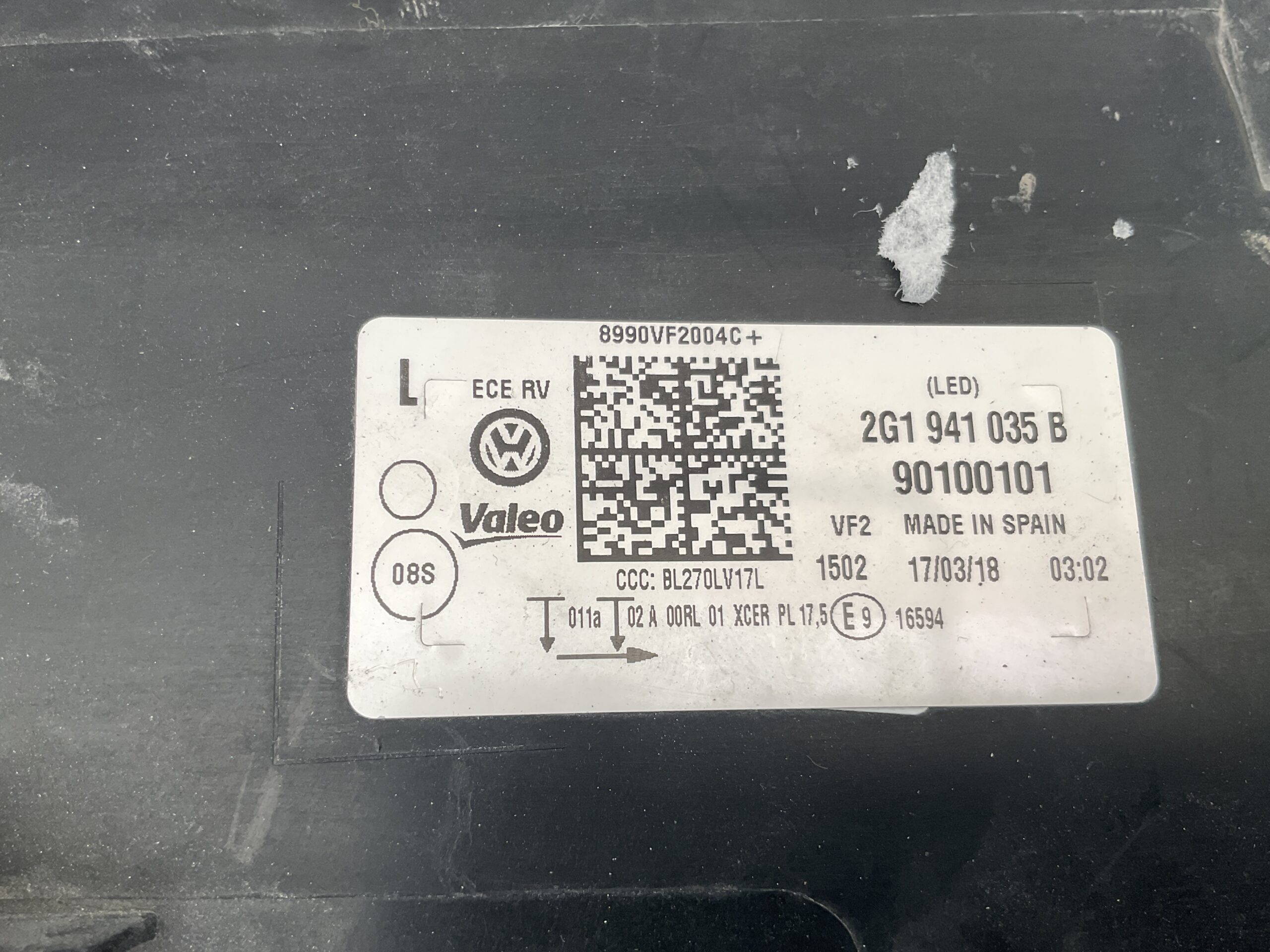 KOPLAMP VOLKSWAGEN POLO 2G 17-21 FULL LED 2G1941035B LINKS VW-5389