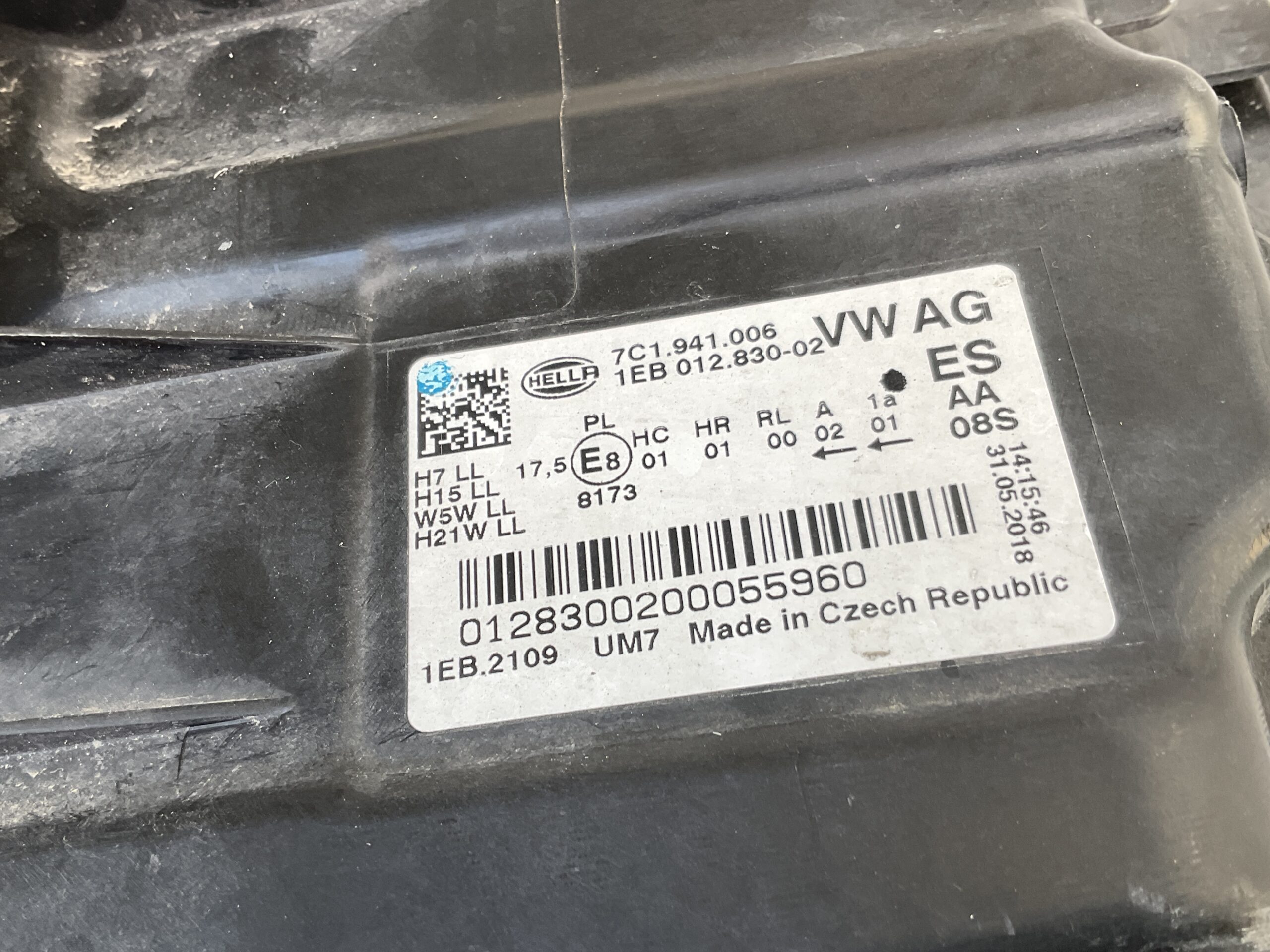 KOPLAMP VOLKSWAGEN GRAFTER 7C HALOGEEN 7C1941006 RECHTS VW-2821