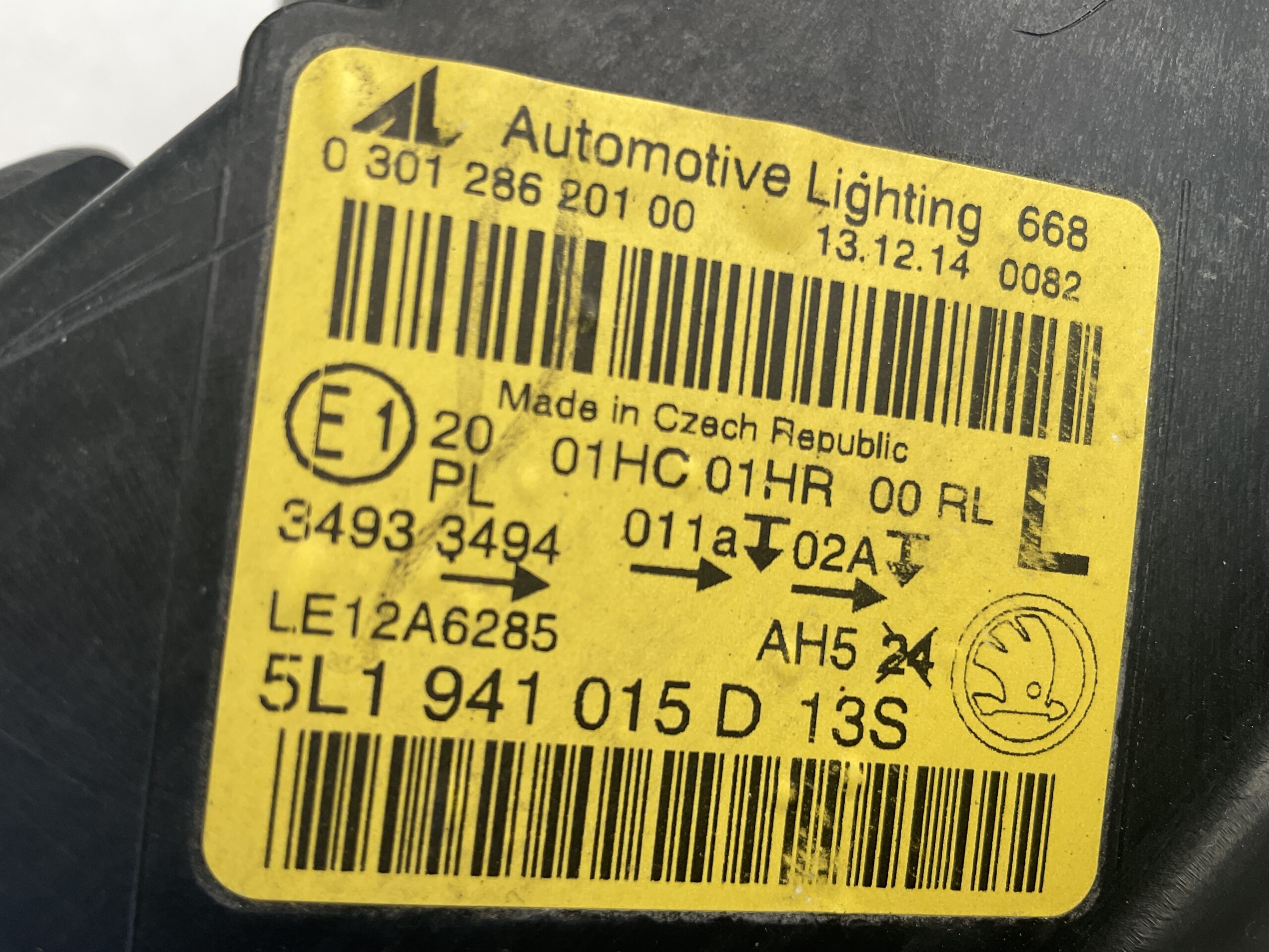 KOPLAMP SKODA YETI 5L H7 HALOGEEN 5L1941015D LINKS SK-4854