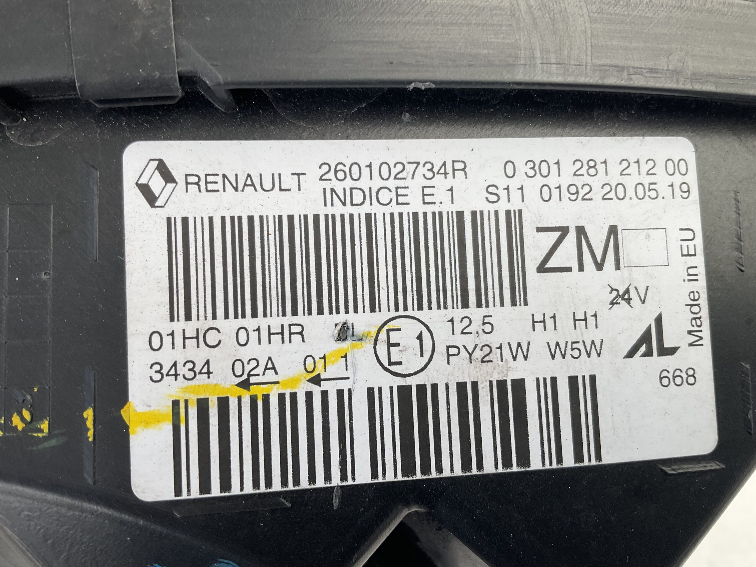 KOPLAMP RENAULT CAPTUR 13-16 260102734R RECHTS RE-8349