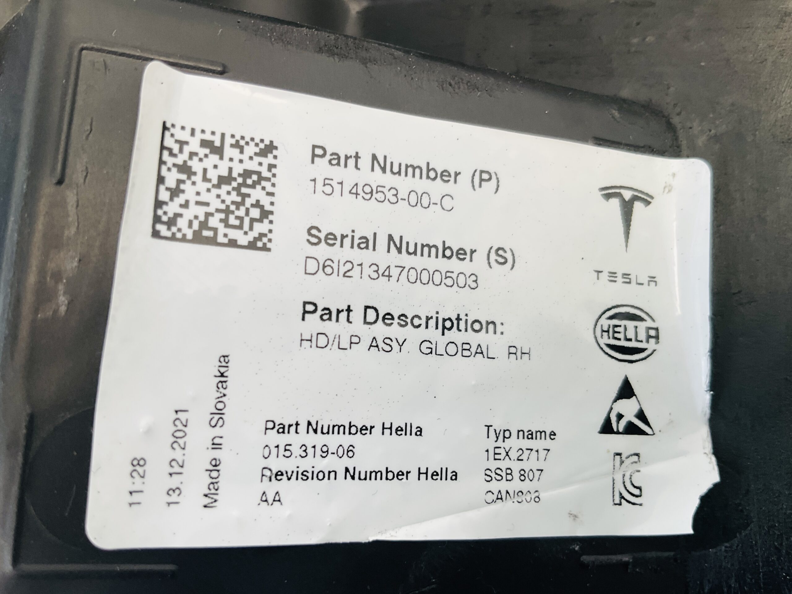 KOPLAMP TESLA MODEL 3Y 3 Y LED 1514953-00-C RECHTS TE-4452