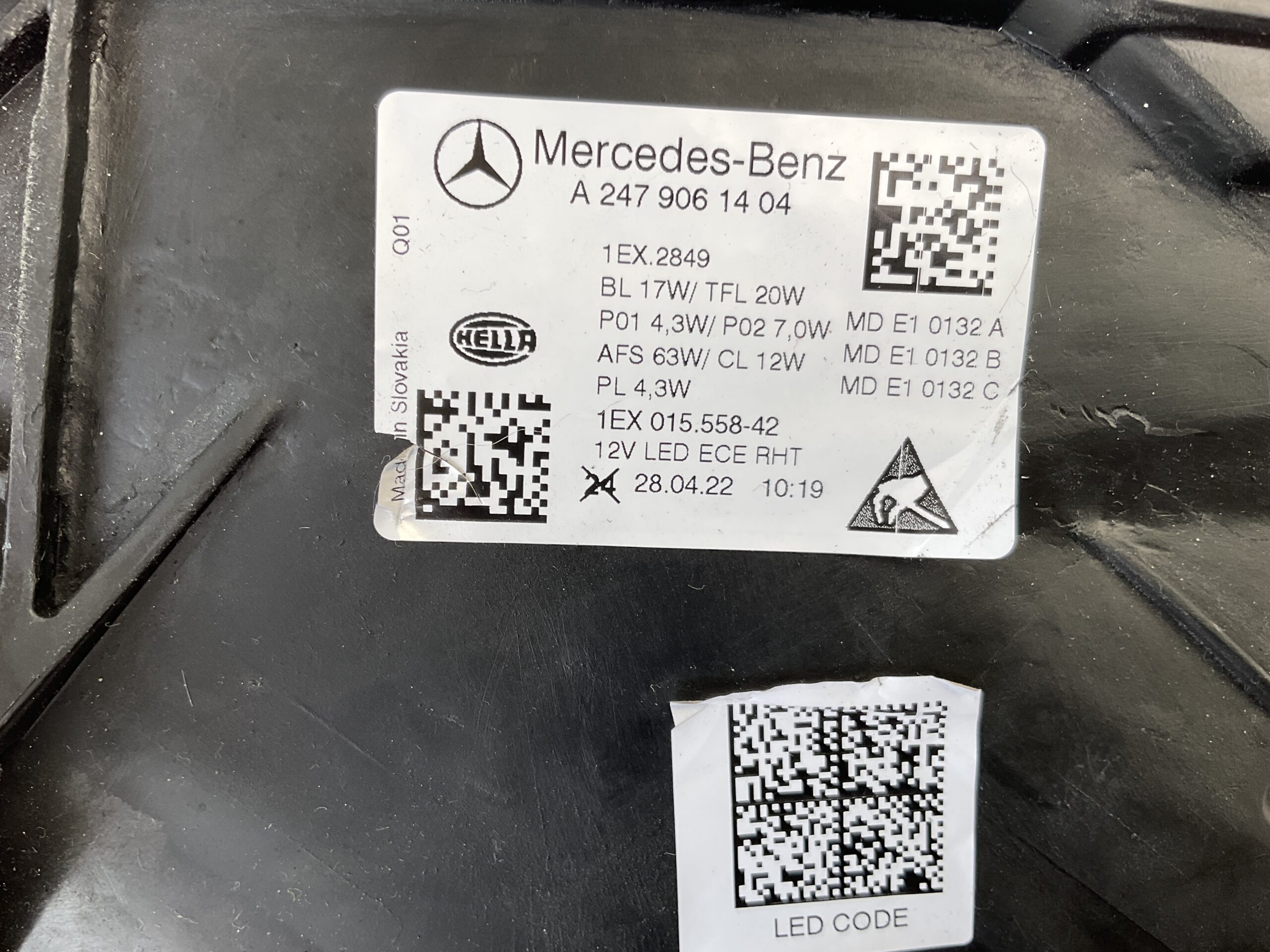 KOPLAMP MERCEDES B KLASSE W247 MULTIBEAM LED A2479061404 RECHTS MB-4482