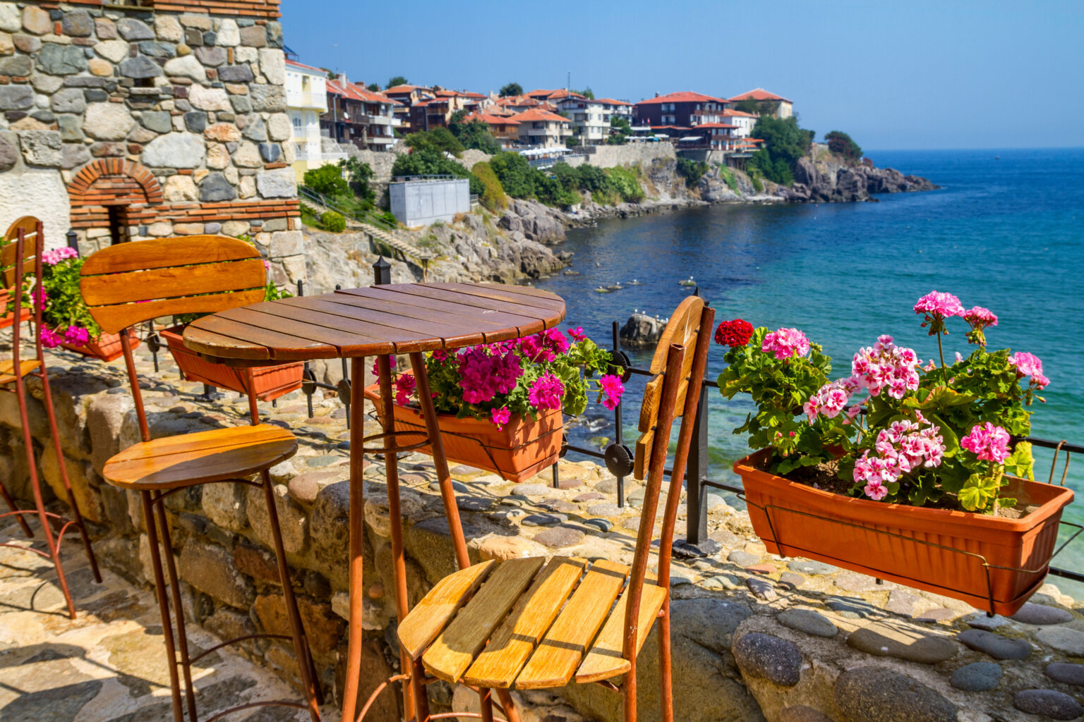 Seaside,Landscape,-,View,From,The,Cafe,On,The,Embankment