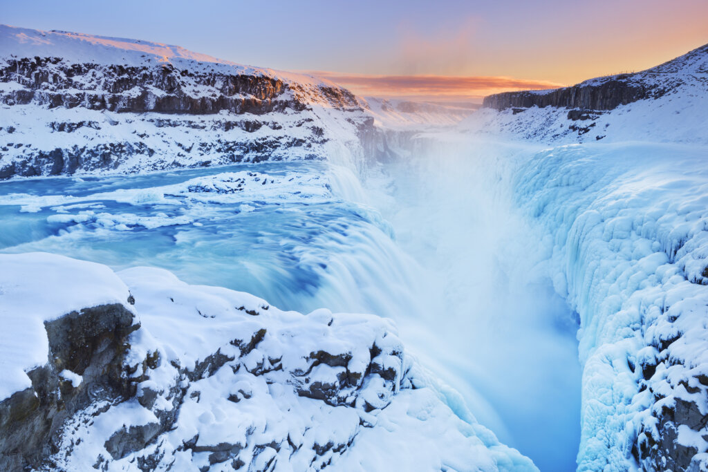 Gullfoss waterval - IJsland - zonsondergang - Christoffel Travel